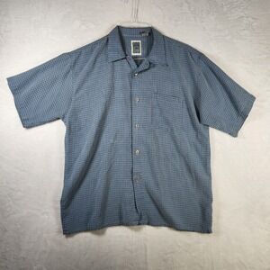 Ocean Current Vintage‎ Original Plaid Button Up Short Sleeve Shirt Mens Large